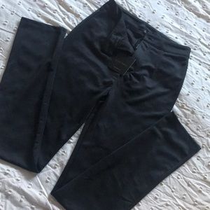 Black straight leg dress pants